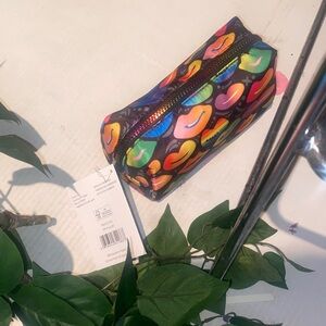 Multicolor Heart Patterned Cosmetic Bag